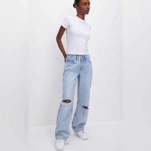 Good American 90s Loose Distressed Jean